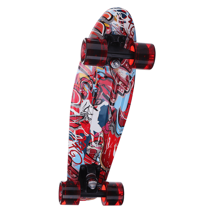 22" Mini Skateboards Kids Sport Long-Board with LED Wheels for Children Beginners Ages 6-12