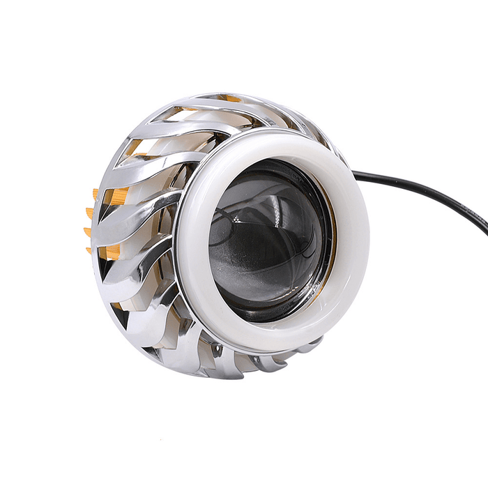 BIKIGHT 12-85V 1200LM LED Electric Bike Headlight Front Light 2 Modes Modified Angle Eyes Motorcycle Lamp Projector