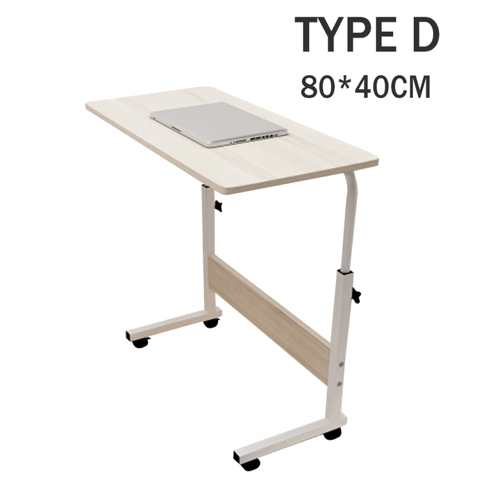 80Cm/60Cmx40Cm Movable Rolling Laptop Desk Table Adjustable Height Bedside Stand