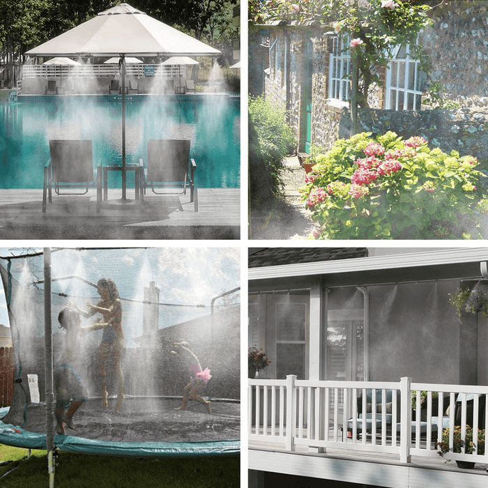 Water Misting Cooling System Mist Sprinkler Nozzle Plant Garden Outdoor Water Spray Patio Misters for outside Patio Cooling RV Camper Marine Boat 6/12/18M