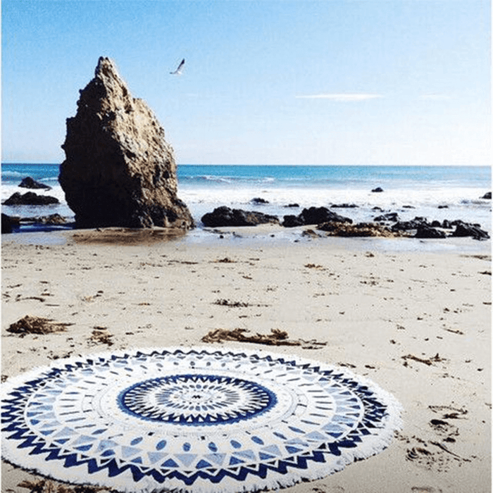 150Cm European Style Thin Polyester Fiber Beach Yoga Towel round Bed Sheet Tapestry Tablecloth