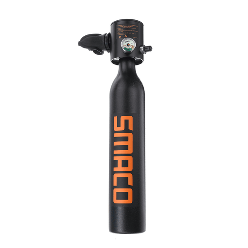 SMACO 0.5L Portable Diving Reserve Air Tank Set Hand Pump Oxygen Cylinder Mini Operated Pump Scuba Spare Air Tank Air Pump Storage Bag Oxygen Cylinder