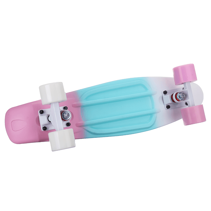 SGODDE 22" Mini Skateboards Cruiser Retro Skateboard Long-Board for Kids Ages 6-12 with LED Wheels