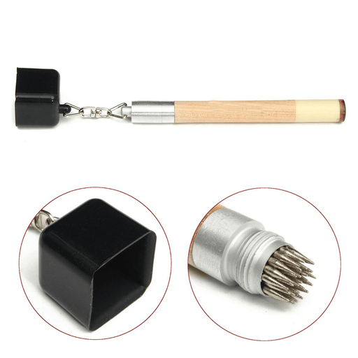 2 in 1 Portable Wood Handle Pocket Pool Snooker Billiard Chalk Holder Cue Table Accessory