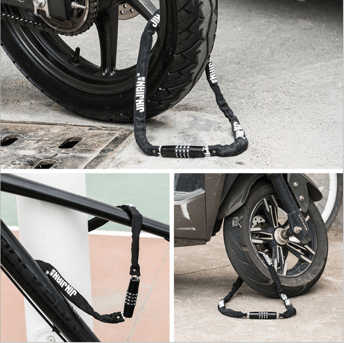 BIKIGHT 100CM Length 4.95MM Thicken Anti-Theft Code Password Chain Lock Portable Safety Keyless Lock for Bike Bicycle Motorcycle