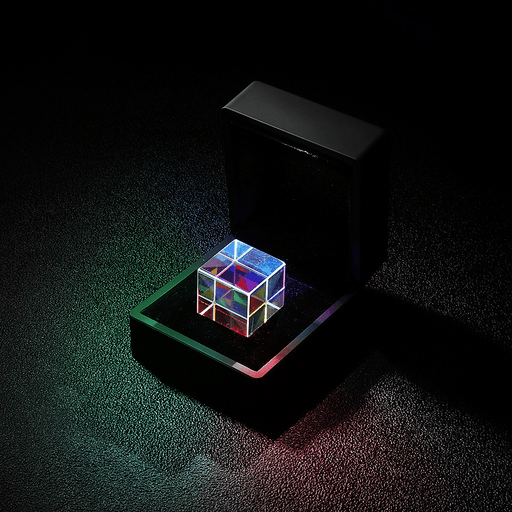 20Mm/23Mm Optical Glass Crystal Combiner Prism X Cube RGB Dispersion Splitter W/ Blue Shinning Box