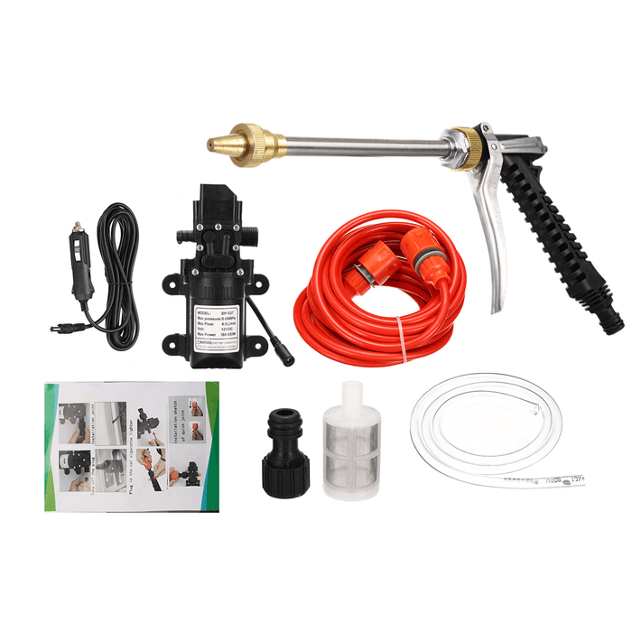 12V Portable High Pressure Washer Car Cleaner Water Wash Pump Sprayer Guns + 10M Tube