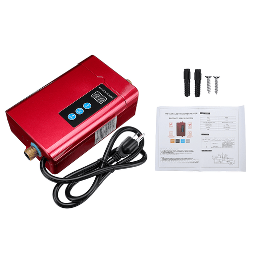 4000W LCD Mini Electric Tankless Hot Water Heater Instant Heating for Bathroom Kitchen Washing