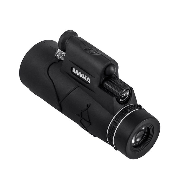 ZIYOUHU 12X50 4 in 1 HD Monocular FMC Green Coated Film Telescope Low Light Level Night Vision 1500M/9500M with Laser Light Flashlight Compass