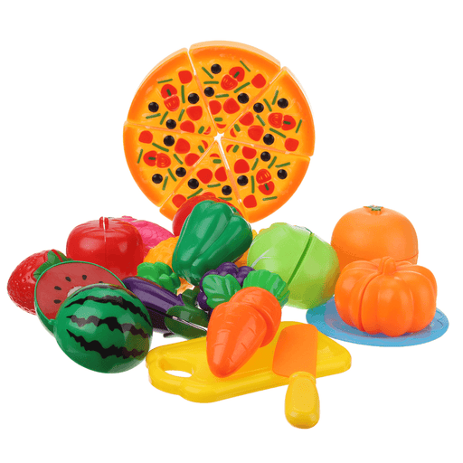 24 PCS Kids Kitchen Pretend Role Play Cutting Set Fruit Vegetable Food Toys Gifts Improve Practical＆Thinking Ability