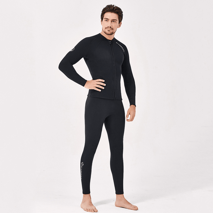 DIVE&SAIL Men'S Wetsuit 2Mm Wetsuit Separate Long-Sleeved Tops Cold-Proof Warm Large Size Surf Suit