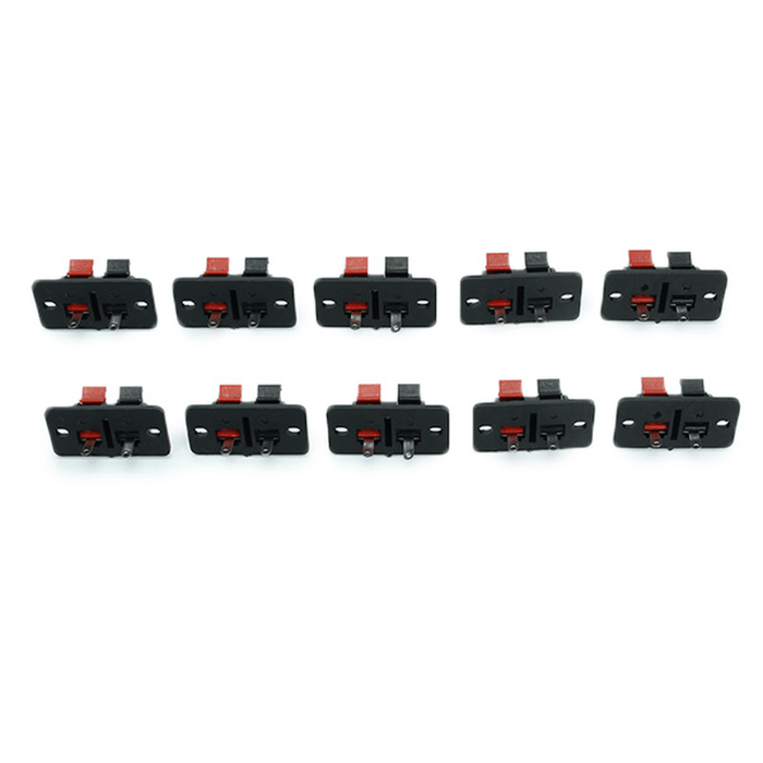 10Pcs 2 Pins Audio Speaker Test Spring Terminals Clip AC/DC Connectors Jack Plug