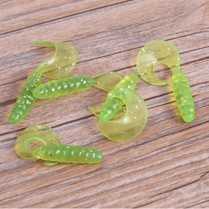 LEO 52Pcs Fishing Lures Lead Hooks Soft Bait Set Bass Lure Tackle