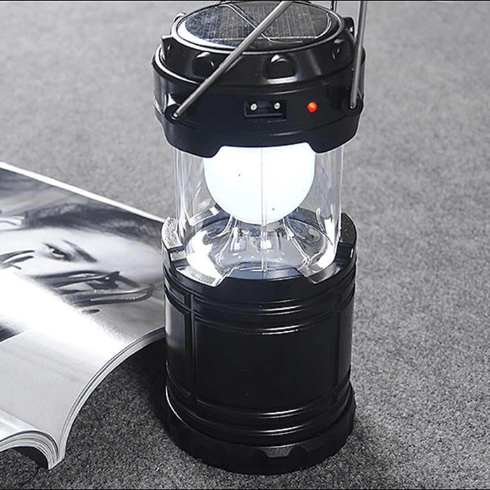 Ipree® G85 Outdoor Solar Lantern 6 LED USB Rechargeable Telescopic Camping Light Super Bright Emergency Power Bank Flashlight Hiking Travel