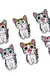 50PCS 21-26MM DIY Animal Wood Buttons Painted Cute Cat Hand-Sewing Decorative Other Crafts Accessori