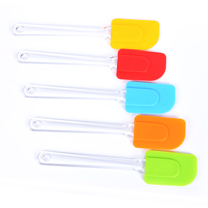 Silicone Scrapers Baking Scraper Cream Butter Handled Cake Spatula Cooking Cake Brushes Pastry Tool Food-Grade Silicone Spatula Kitchen Utensil Cream Blade Brush