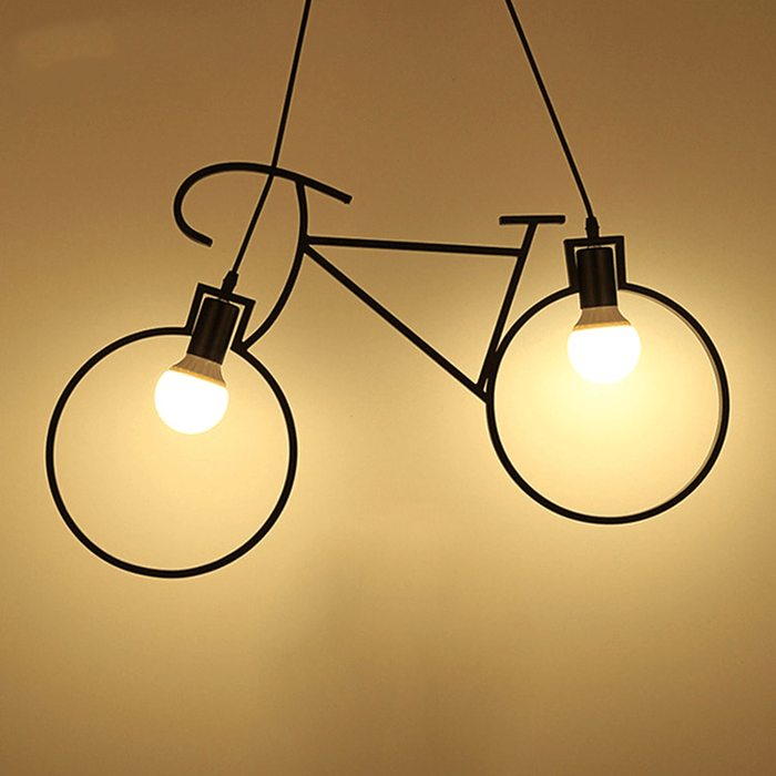 Modern Industrial Iron Bicycle Children Bedroom Decorations Chandelier Loft Ceiling Light