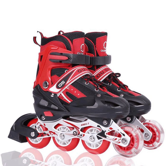 3 Sizes Kids Adjustable Roller Skate with LED Flashing Wheels Girl Boy Roller Shoes Inline Skates for Children＆Adult