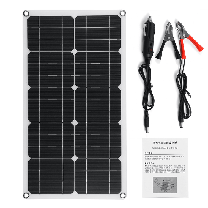 100W 18V High Efficieny Solar Panel USB DC Monocrystalline Solar Charger for Car RV Boat Battery Charger Waterproof