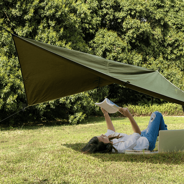 Outdoor Tent Sunshade Portable Hammock Rain Fly Waterproof Tent Tarp Camping Backpacking Tarp