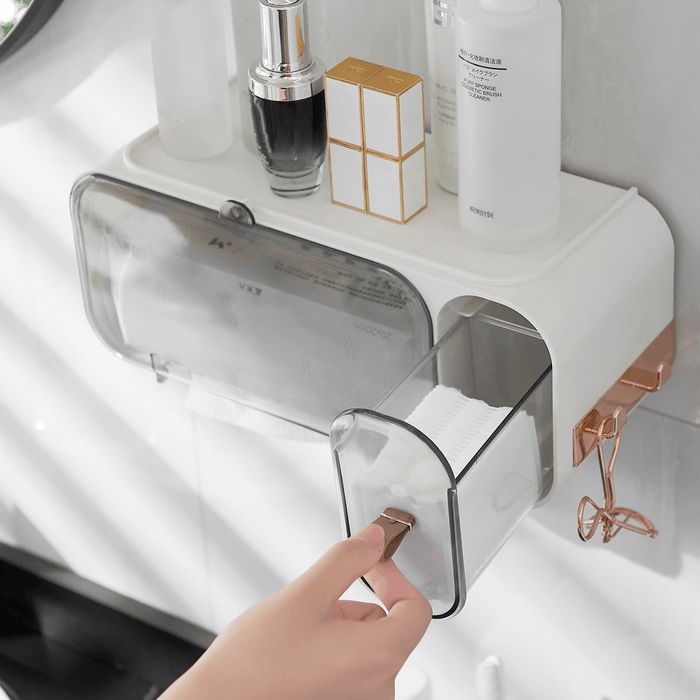 Wall Mounted Toilet Paper Roll Holder Bathroom Tissue Box Dispenser Waterproof