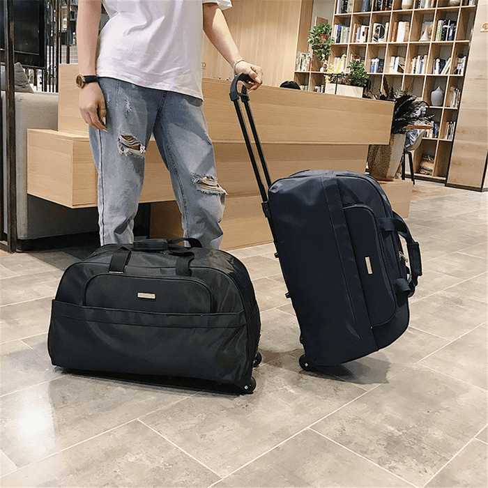 High Capacity Travel Duffle Luggage Trolley Bag with Wheels Rolling Suitcase Travel Bags Carry-On Bag