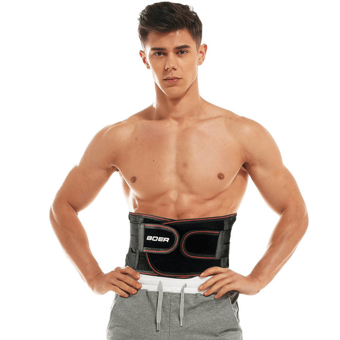 BOER 50*43*47CM 3D Breathable Mesh Support Sports Waist Brace Fixed Spring Support Compression Gym Waist Brace