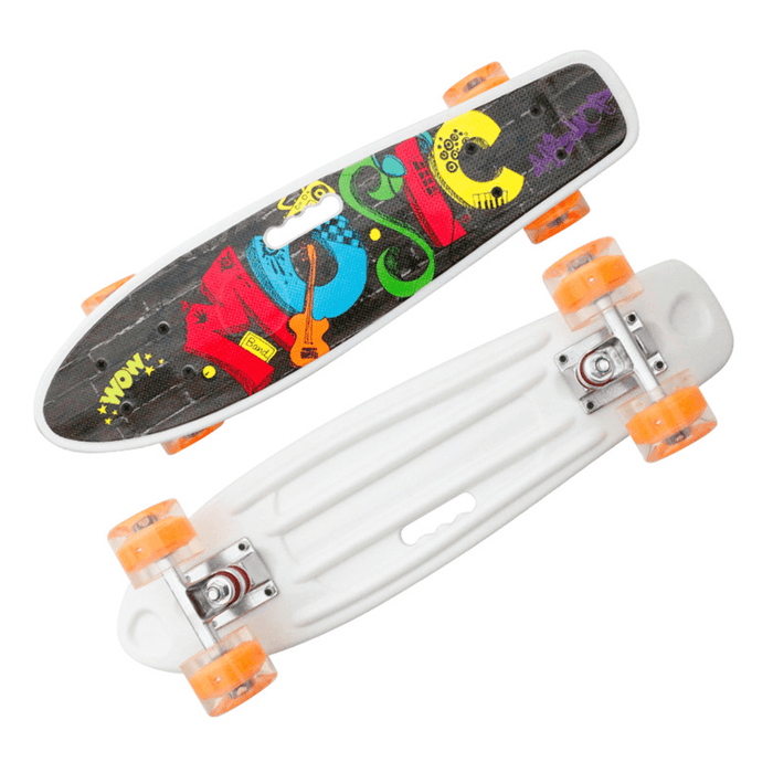 22Inch Unisex Portable Flashing Wheel Skateboards Beginner Long Board for Kids Men Women Easy to Control Skate Board