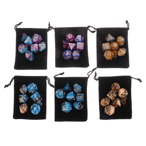 42PCS Metal Polyhedral Dices Set for Dungeons & Dragons Dice Desktop RPG Game