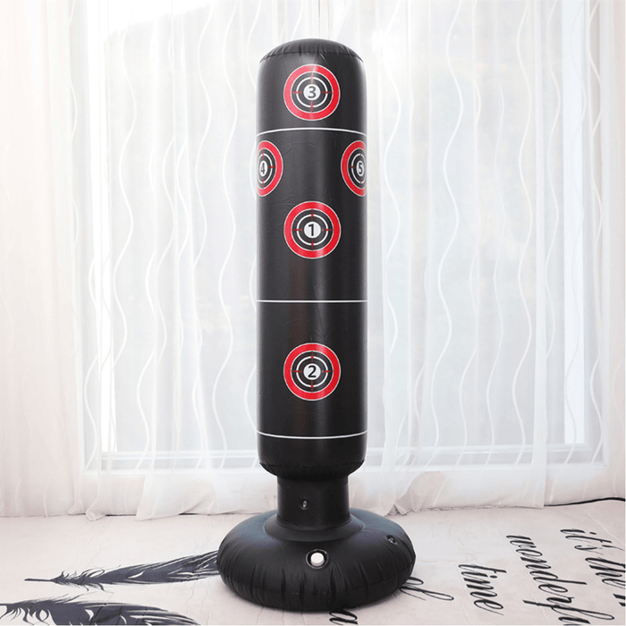 155CM Inflate Free Standing Sandbag Kid Adult Fight Karate Kick Art Training inside Room Boxing Target Punch Bag