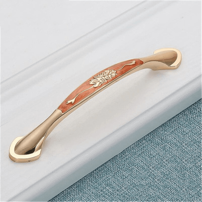 Cabinet Door Handle Amber Green Red Bronze American Simple Drawer Handle Surface Mounted Single Hole Furniture Solid Handle