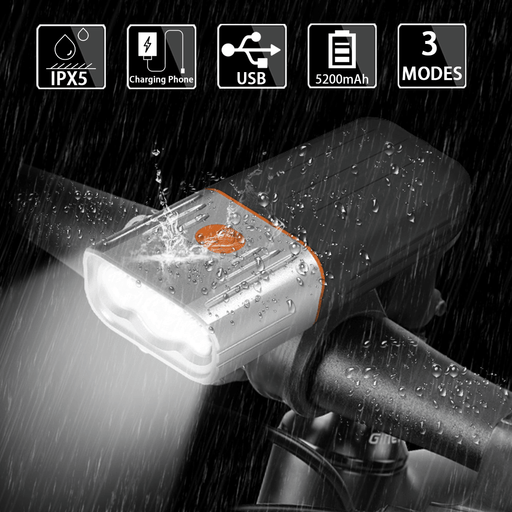 BIKIGHT 800LM T6/L2 Bicycle Light Mountain Bike LED Flashlight Night Riding Headlight USB Charging