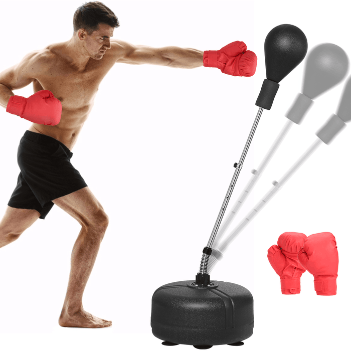 53-60" Height Adjustable Boxing Punch Bag Fight Training Boxing Ball Home Gym Fitness Training