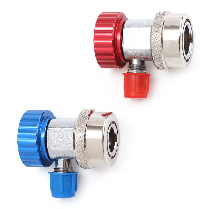 R134A AC Adjustable Quick Coupler Adapter Fitting High Low Manifold Gauge Conversion Set