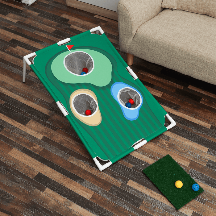 Golf Chipping Practice Board with Net Golf Pitching Cages Mats Kit Set Golf Training Aids for Indoor Outdoor