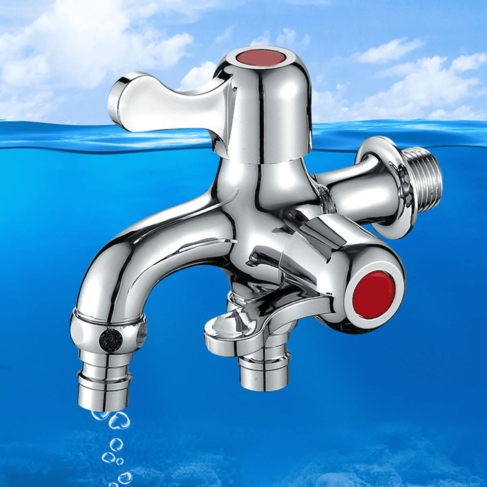 1/2 Inch Washing Machine Faucet Sink Connector Hose Tap Garden 2 Outlet with Control