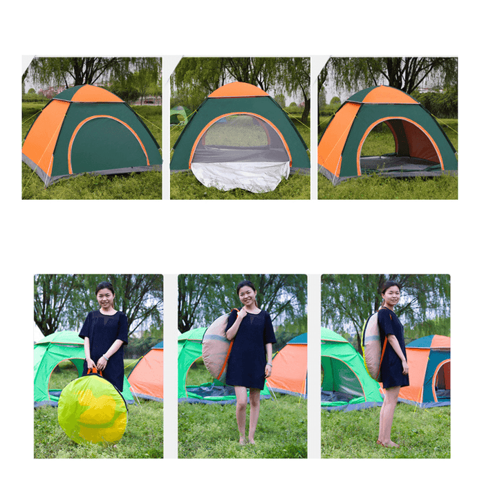 Portable Double Door Folding Tent 2-3People Waterproof Fully Automatic Tent Outdoor Camping Hiking Traveling Tent Sunshade