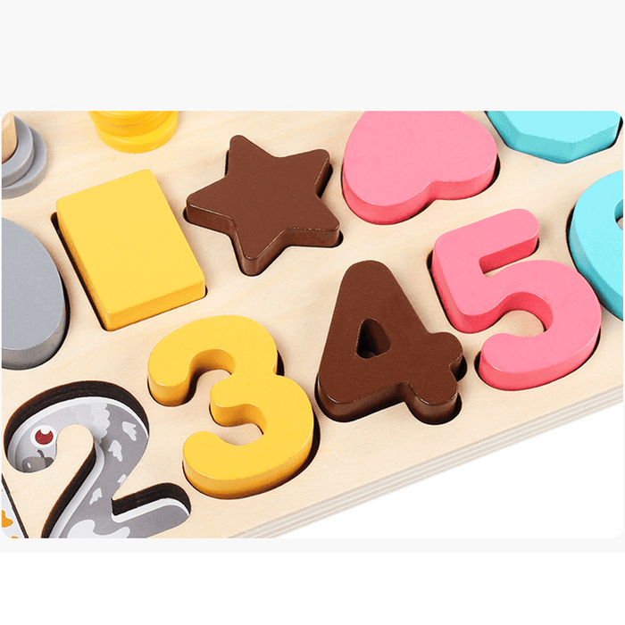 Wooden MATH Toys Board Digital Matching Fishing Board Kids Baby Early Education Teaching Math Toys