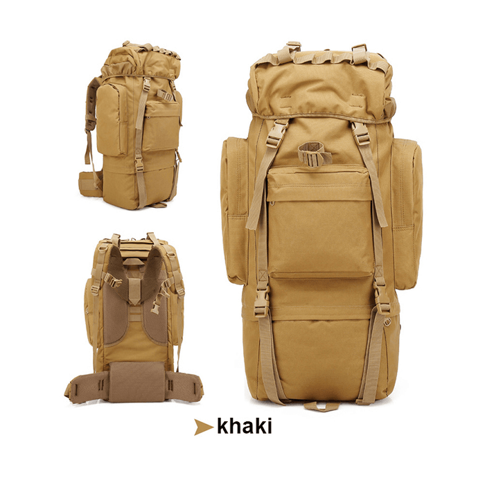 65L Outdoor Tactical Molle Backpack Rucksack Waterproof 900D Nylon Shoulder Bag Camping Hiking Trekking