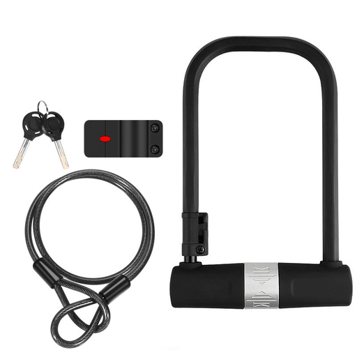 BIKIGHT Bike U-Lock Anti-Theft Safety Cable Locks Bicycle Wheel Lock with 2 Keys Bracket Bicycle Lock Motorcycle Lock Electric Scooter Lock