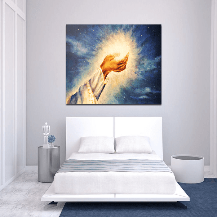 Miico Hand Painted Oil Paintings Light of Christ Wall Art Home Decoration Paintings