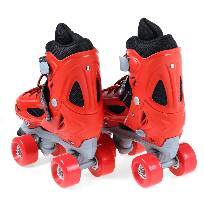 Kids Adjustable Roller Skates Double Line Skates for Children Two Line Skating Shoes with PVC 4 Wheels