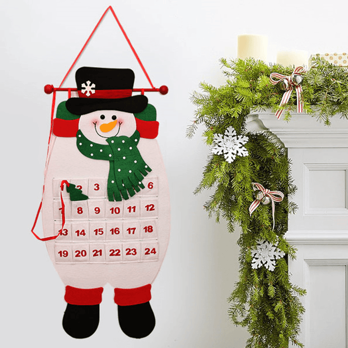 Christmas 2017 Advent Calendar Craft Santa Claus Snowman Hanging Decor Christmas Pendant Ornament