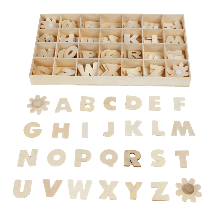 Wooden Alphabet Scrabble Toy Letters Number Educational Craft Children Kids Learning Toys Gift