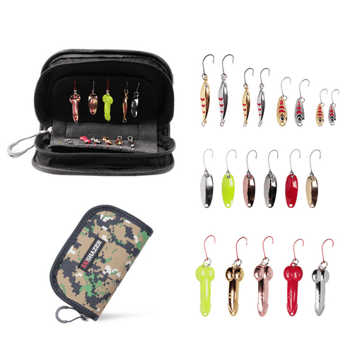 ZANLURE 20 Pcs Fishing Lure 1.5-4Cm Artificial Bait Portable Camping Fishing Bait Hooks with Storage Bag