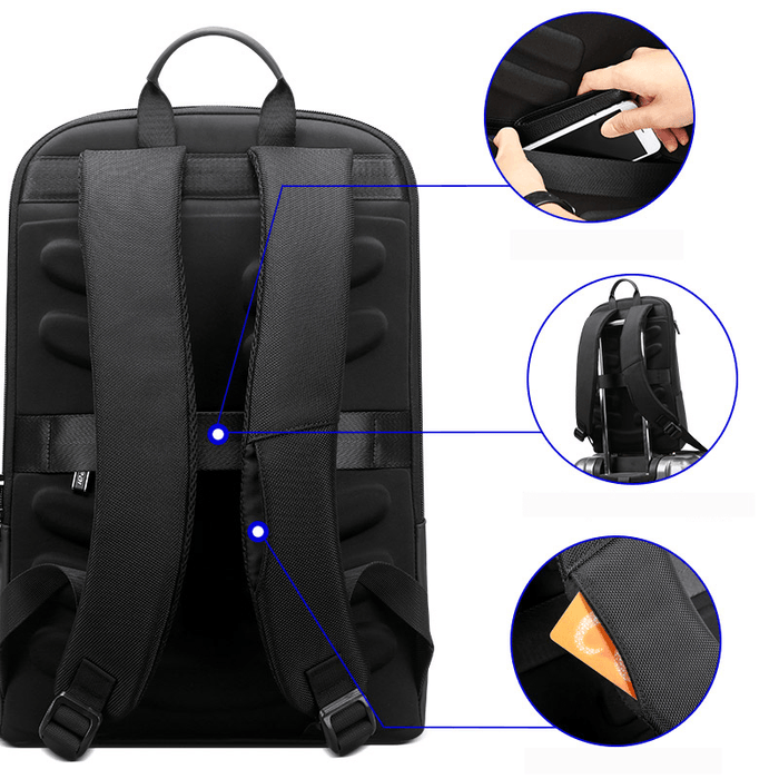 BOPAI 14Inch Men Ultrathin Laptop Backpack Rucksack Outdoor Business Travel Shoulder Bag