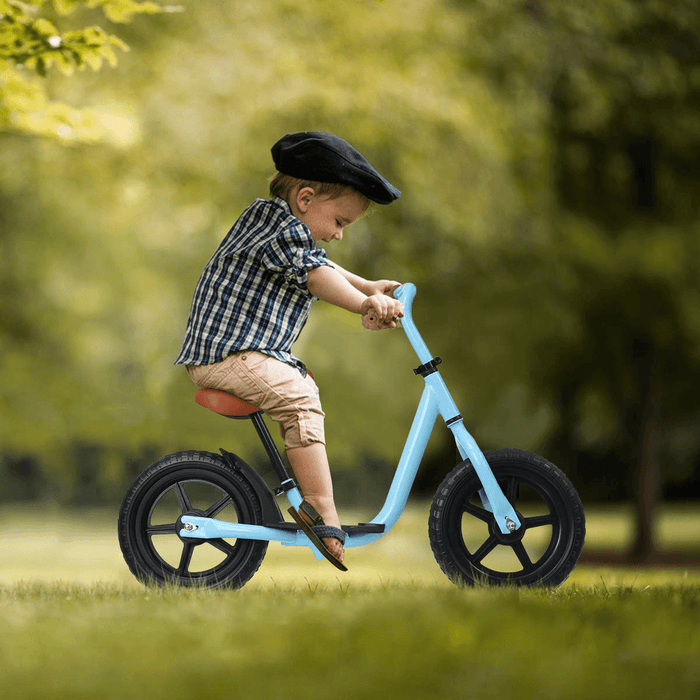 12'' Aluminum Balance Bike Adjustable Seat Handlebar Walking Learning Scooter with Footrest Children Gift