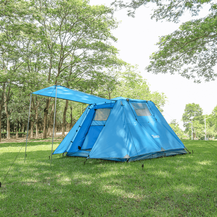 Tooca 4-Persons Camping Tent 3 Colors Double Instant Set Waterproof Outdoor Sun Shade Shelters Beach Backpacking Hiking