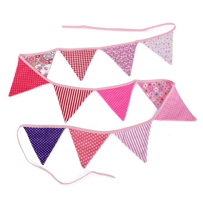 Lovely Handmade Fabric Flags Buntings Pennants Wedding Birthday Party Decoration Flag Bunting