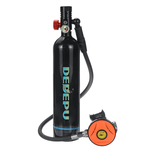 DEDEPU 1L Scuba Diving Tank Mini Scuba Tank Oxygen Cylinder Diving Tank Set Portable Dive Respirator with Converter + Snorkeling Glasses + Pump